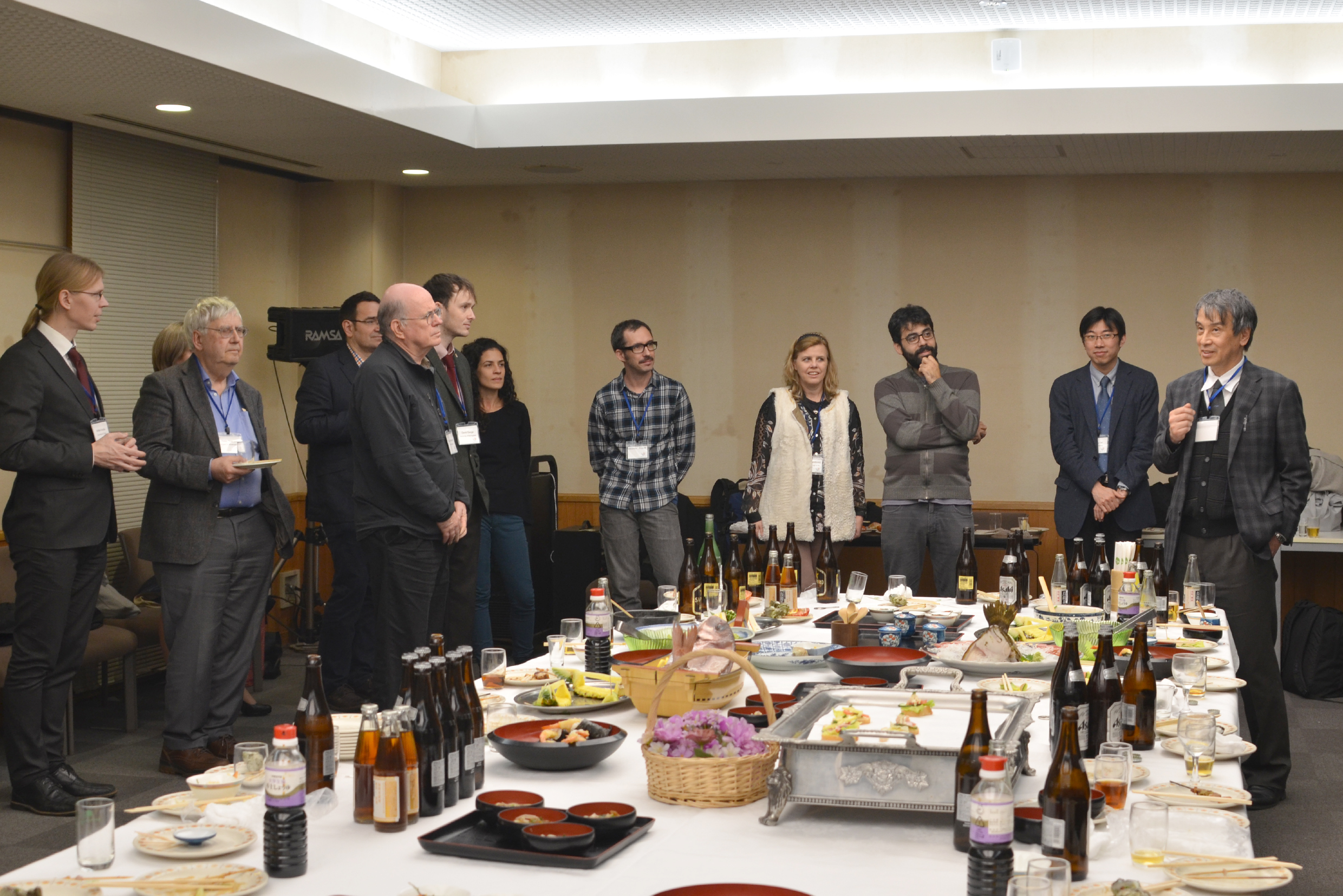 Takaho Ando speaking at the Hanaoki Restaurant