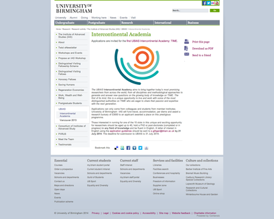 The Institute of Advanced Studies (IAS) - University of Birmingham